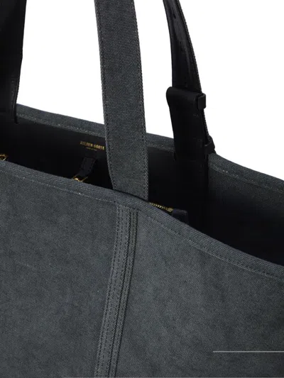 Golden Goose Antracite 247 Ew Canvas Shopping Bag In Grey