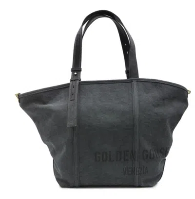 Golden Goose Antracite 247 Ew Canvas Shopping Bag In Grey