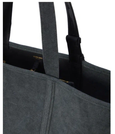 Golden Goose Antracite 247 Ew Canvas Shopping Bag In Grey