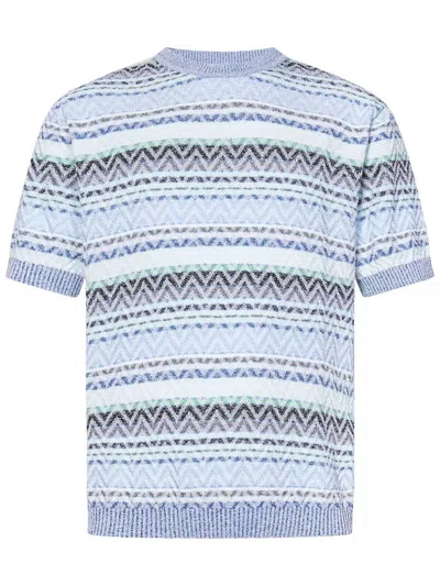 Missoni Short-sleeved Shirt In Blue
