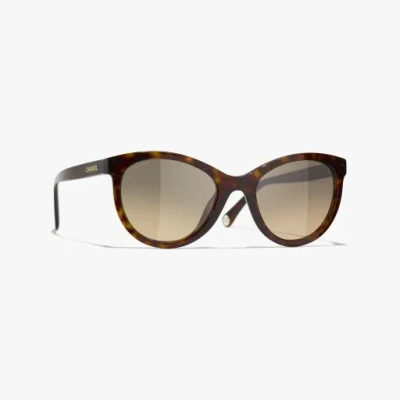 Chanel Pantos Sunglasses In Dark Tortoise 