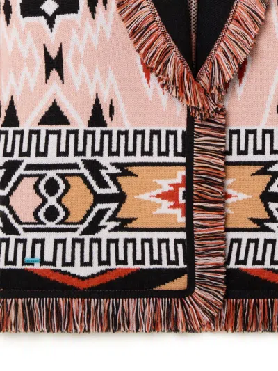 Alanui Geometric Roots Cardigan With Vibrant Fringe Trims