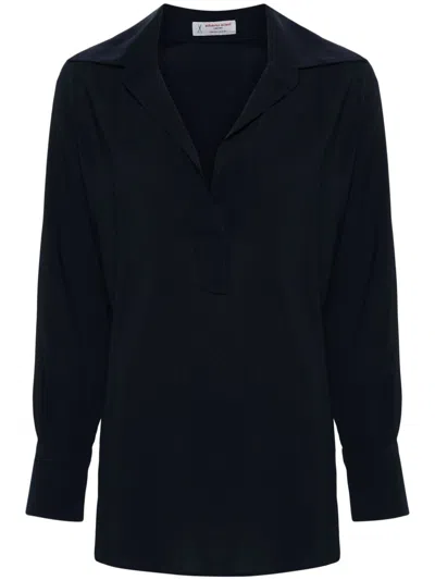 Alberto Biani Navy Blue Georgette Blouse