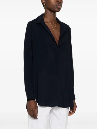 Alberto Biani Navy Blue Georgette Blouse