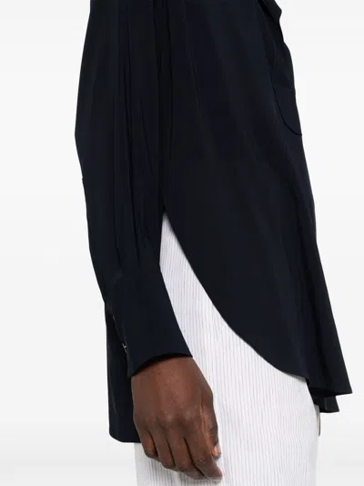 Alberto Biani Navy Blue Georgette Blouse