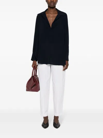 Alberto Biani Navy Blue Georgette Blouse