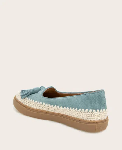 Gentle Souls - Citrus Tassel Suede Platform Slip On In Light Blue Suede
