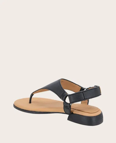 Gentle Souls - Holly Leather Ankle Strap Thong In Black Leather