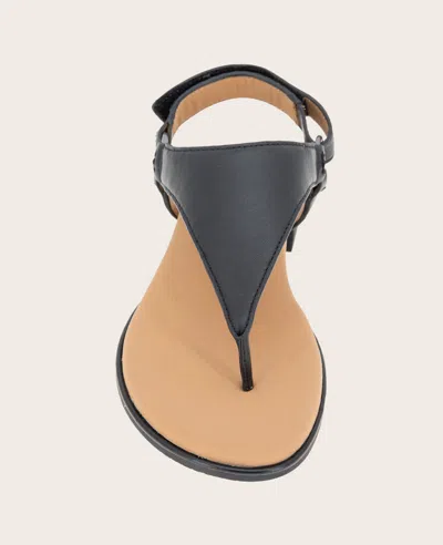 Gentle Souls - Holly Leather Ankle Strap Thong In Black Leather
