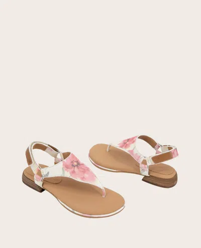 Gentle Souls Women's Holly Floral Thong Flat Sandals In Floral Multi Suede