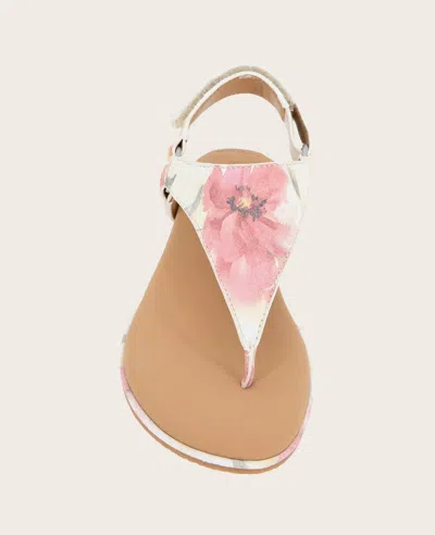 Shop Gentle Souls - Holly Suede Floral Ankle Strap Thong In Floral Multi Suede