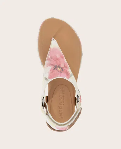 Gentle Souls Women's Holly Floral Thong Flat Sandals In Floral Multi Suede