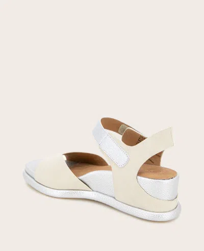 Gentle Souls - Jalleen Metallic Combo Ankle Strap Wedge In Stone Nubuck
