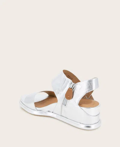 Gentle Souls - Jolisa Metallic Woven Detail Wedge In Silver Leather