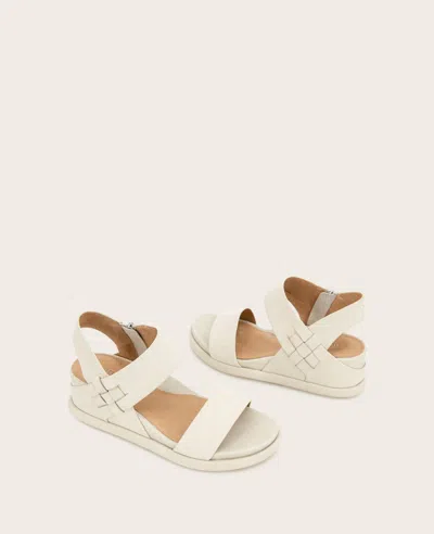 Gentle Souls - Jolisa Leather Woven Detail Wedge In Stone Leather
