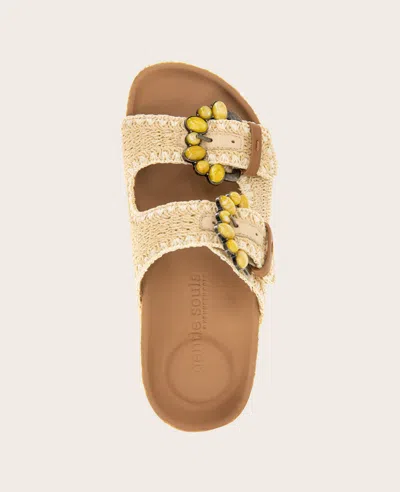 Gentle Souls - Kendall Raffia Wrap Buckle Wedge In Natural Raffia