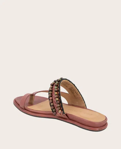 Gentle Souls - Lentini Leather Beaded Sandal In Mahogany Leather