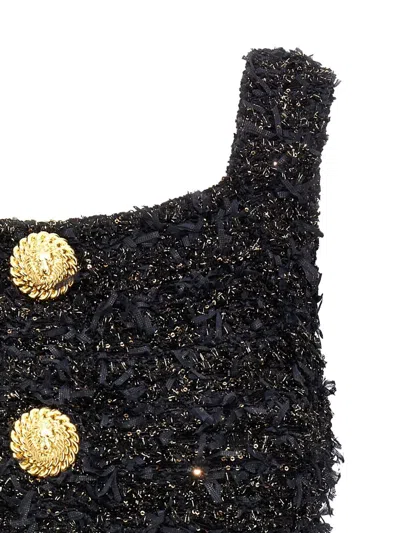 Balmain Women Tweed Cropped Top
