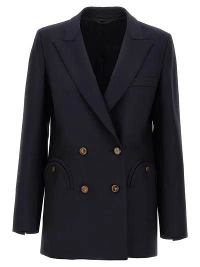 Blazé Milano Missy Double-breasted Cotton-blend Blazer