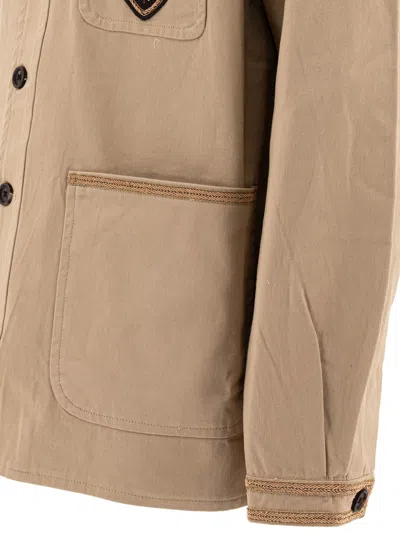 Bode Men Beige Cotton Bullion Jacket In Brown
