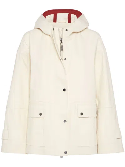 Brunello Cucinelli Women's Hooded Canvas Waterproof Jacket
