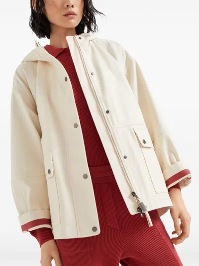 Brunello Cucinelli Women's Hooded Canvas Waterproof Jacket