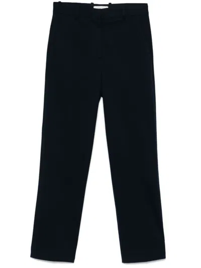 Shop Circolo 1901 Navy Blue Cotton Blended Trousers