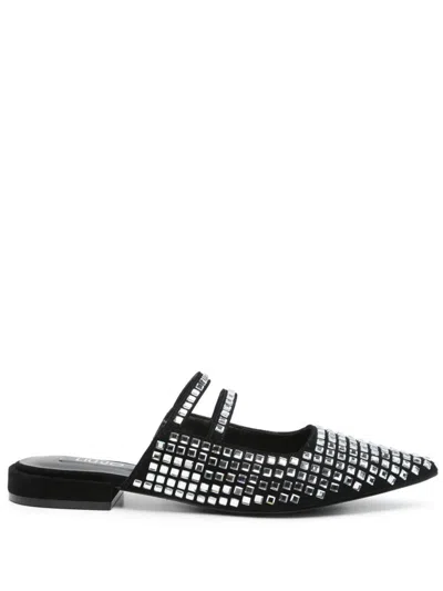 Liu •jo Liu Jo Pointed Toe Slip-on Shoes With Square Stud Detailing In Black