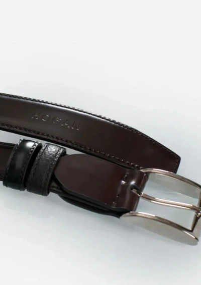 Hogan Reversible Belt In Marrone/nero
