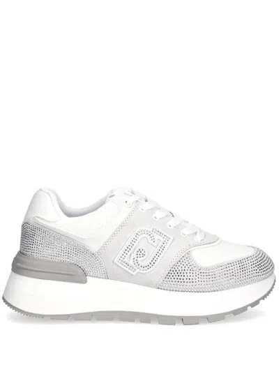 Liu •jo Liu Jo White Sneakers With Textured Fabric In White