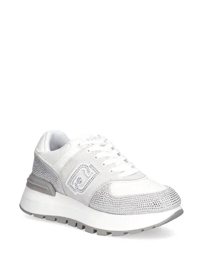 Liu •jo Liu Jo White Sneakers With Textured Fabric In White