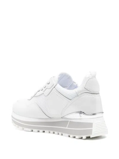 Shop Liu •jo Liu Jo White Platform 'maxi Wonder' Sneakers