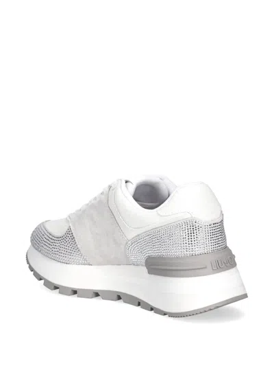 Liu •jo Liu Jo White Sneakers With Textured Fabric In White