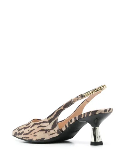 Liu •jo Liu Jo Animal Print Pointed Toe Slingback Shoes In Multicolour