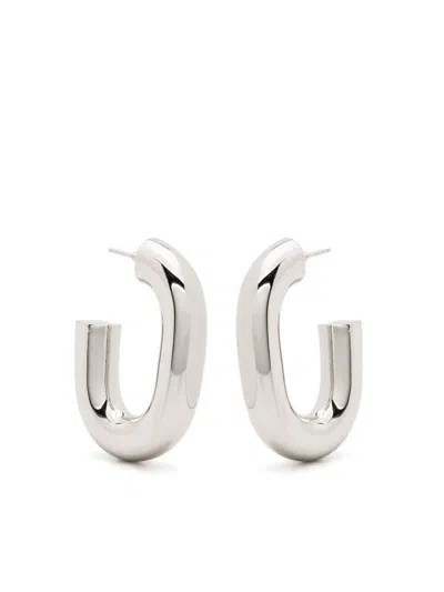 Rabanne Xl Link Hoop Earrings In Silver