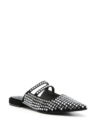 Liu •jo Liu Jo Pointed Toe Slip-on Shoes With Square Stud Detailing In Black