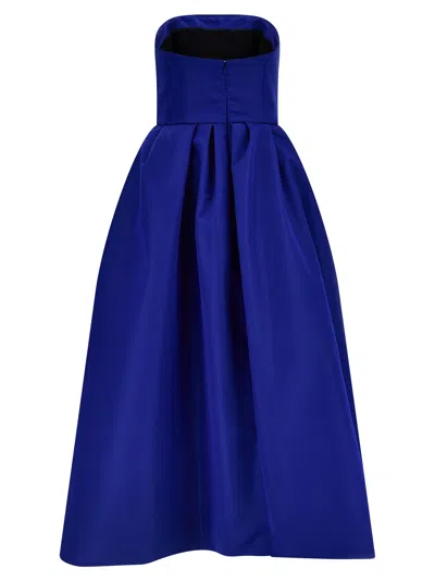 Carolina Herrera Silk Dress Dresses Blue