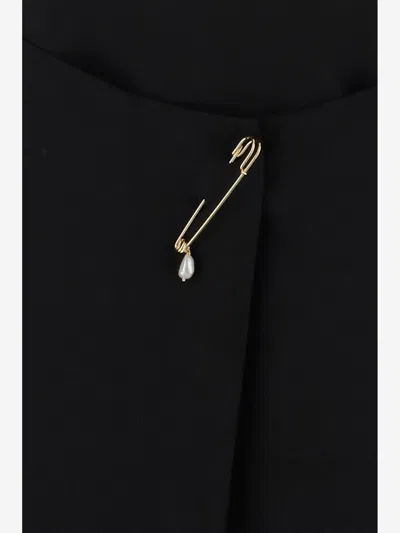 Carven Wrap-effect Embellished Crepe Midi Skirt