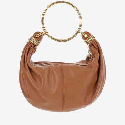 Chloé Bracelet Leather Hobo-bag In Brown