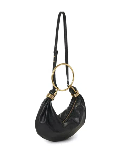 Chloé Women Small Bracelet Hobo Bag In Grained Leather In Black