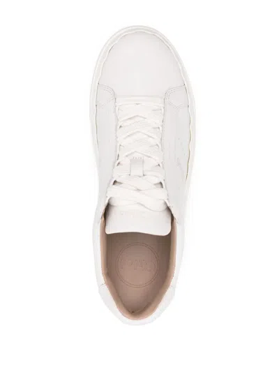 Chloé Lauren Leather Sneakers In White