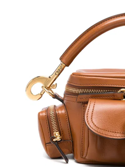 Chloé Small Double Carry Leather Bag With Multipocket Detail