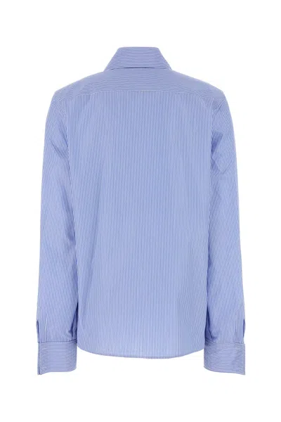 Saint Laurent Cassandre Striped Long-sleeved Shirt