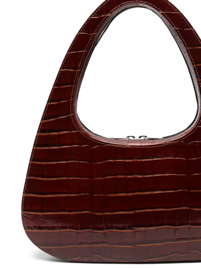 Coperni Women Swipe Baguette Leather Shoulder Bag In Burgundy