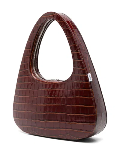 Coperni Women Swipe Baguette Leather Shoulder Bag In Burgundy