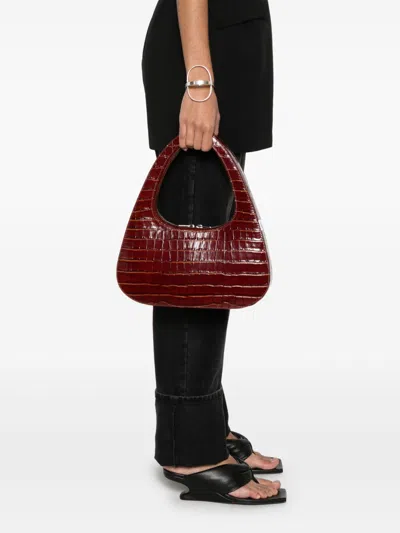 Coperni Women Swipe Baguette Leather Shoulder Bag In Burgundy