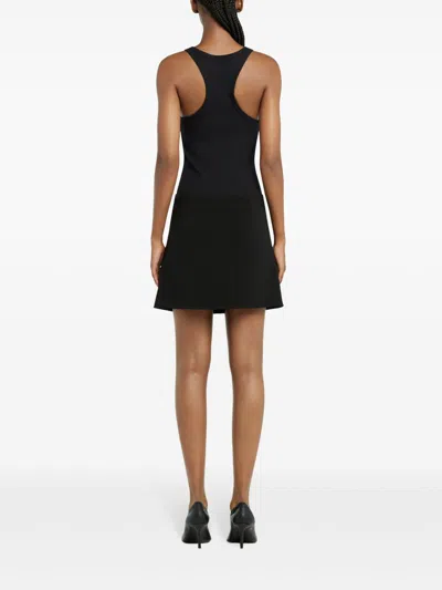 Courrèges Courreges Black Racerback Tank Top With Logo Patch