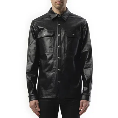 Rick Owens Men's Denim Outershirt In Black