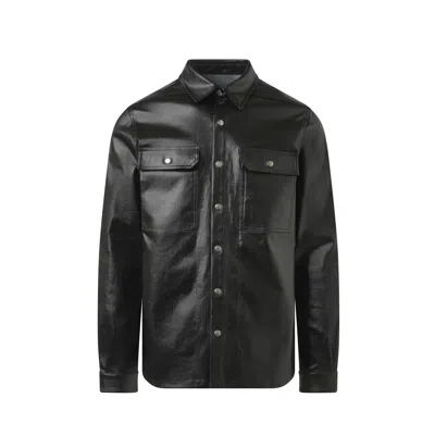 Rick Owens Men's Denim Outershirt In Black