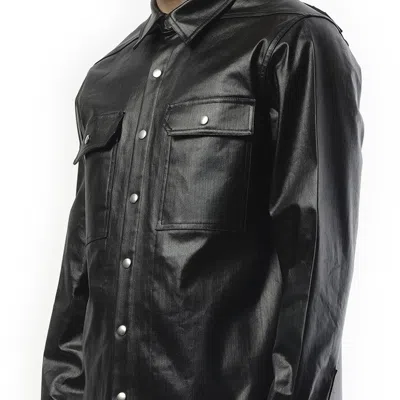 Rick Owens Men's Denim Outershirt In Black